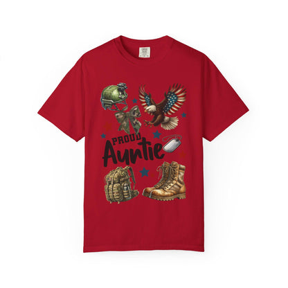 Proud Auntie T-Shirt, Military Family Gift, Unisex Tee for Aunts, Perfect for Veterans Day, Birthday Gift, Casual Wear