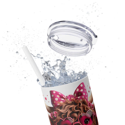 Cute Cow Tumbler with Straw, 20oz | Adorable Animal Gift, Love Motif Drinkware, Perfect for Mothers Day & Farm Lovers