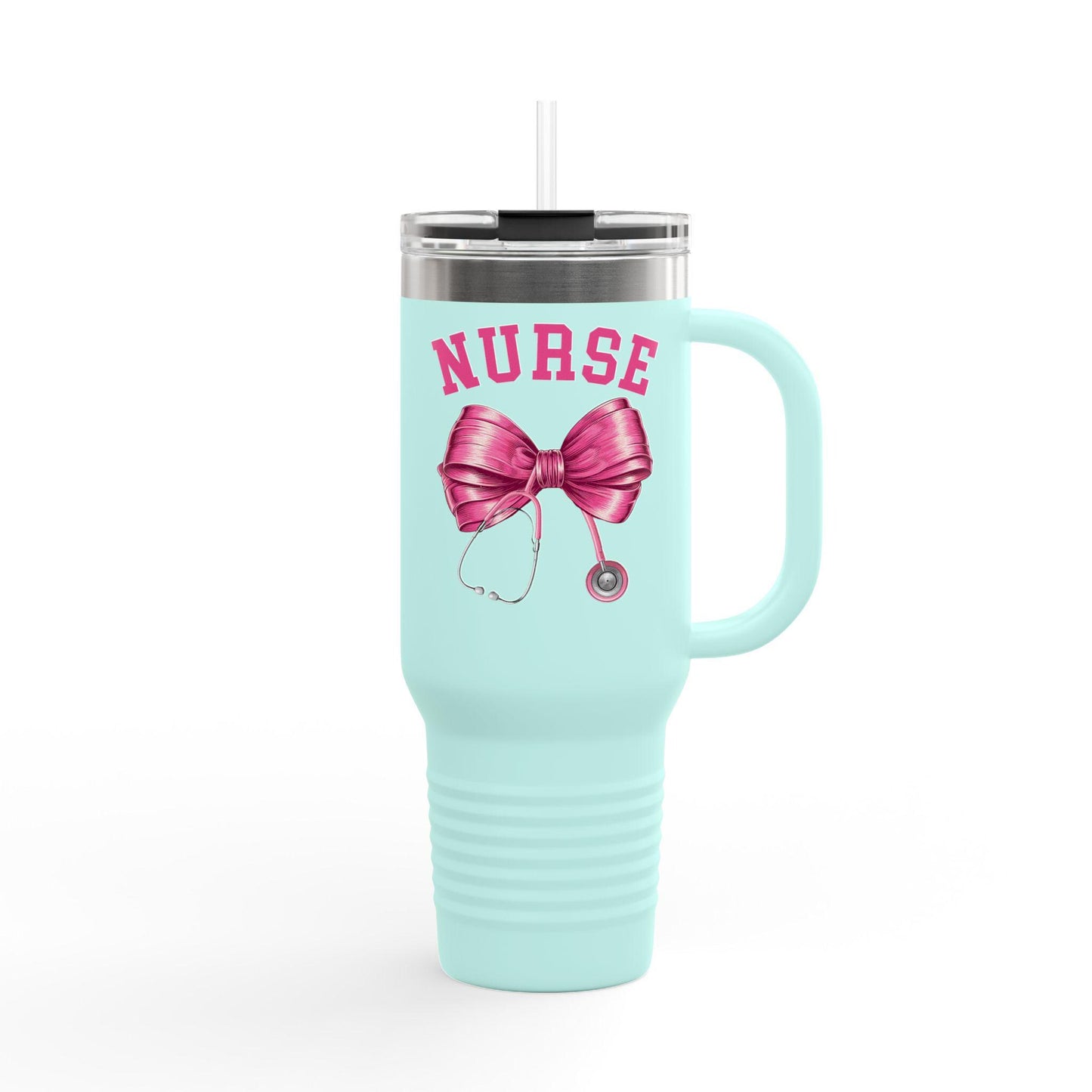 Nurse Insulated Travel Mug, 40oz - Perfect for Nurses, Gift for Healthcare Workers, Hot & Cold Drink Tumbler, Travel Mug with Straw