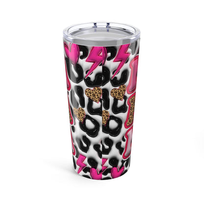 Trendy 20oz Tumbler with MAMA Pink Leopard Print Design, Cute Animal Print Travel Mug, Perfect for Gifts, Summer Parties, and Everyday Use