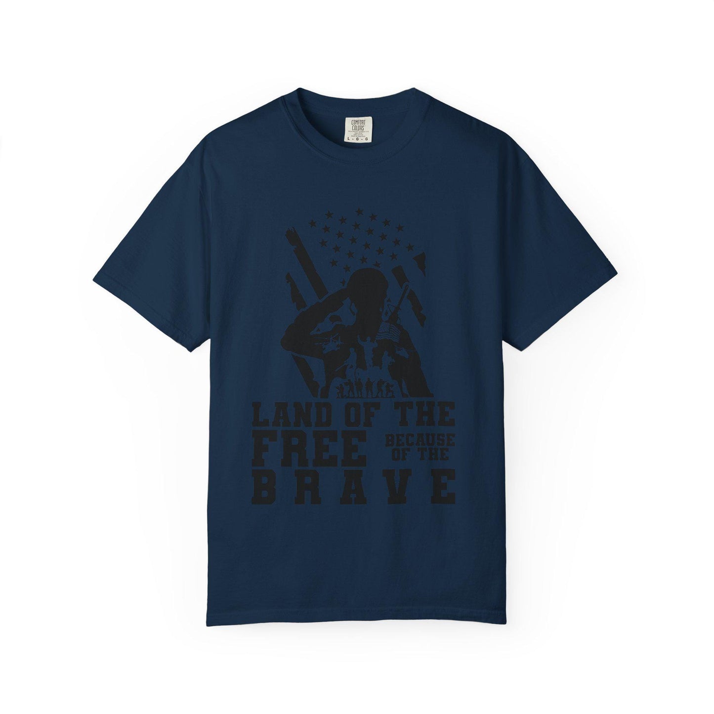 Patriotic Soldier Tribute T-shirt - Land of the Free, Brave Graphic Tee, Veterans Day Gift, Military Pride Apparel