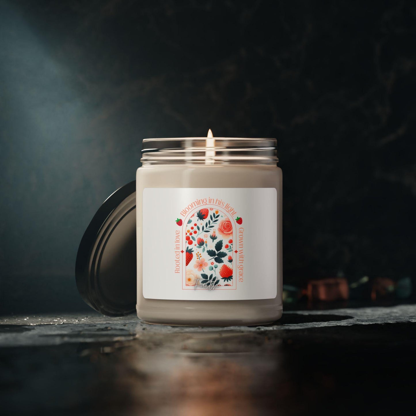 Scented Soy Candle - Faith, Blooming in Love, Gift for Her, Home Decor, Relaxation, Aromatherapy, Wedding Favors, Mother's Day, Graduation