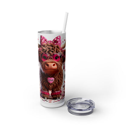 Cute Cow Tumbler with Straw, 20oz | Adorable Animal Gift, Love Motif Drinkware, Perfect for Mothers Day & Farm Lovers