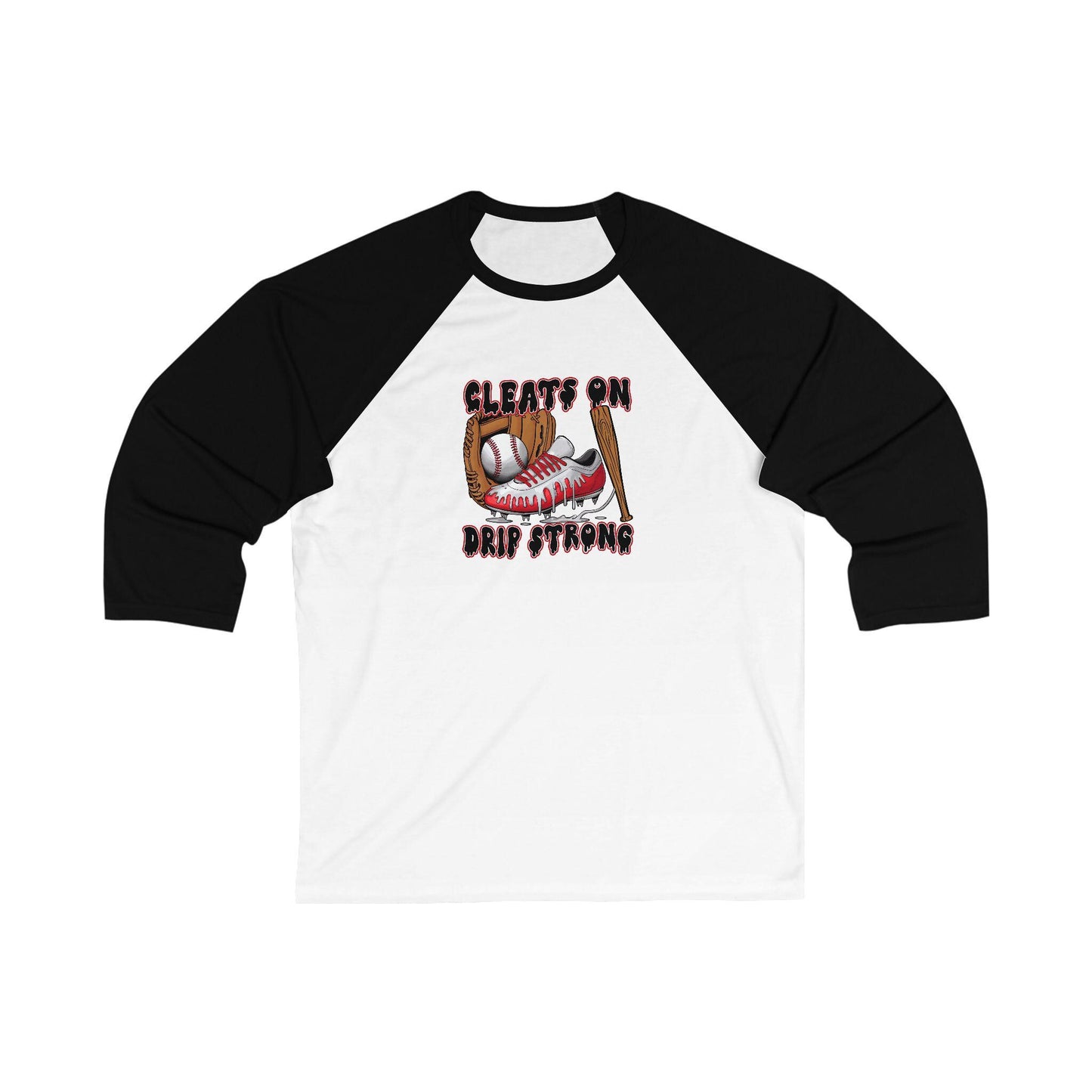Baseball Tee: Cleats On Drip Strong, Unisex Raglan Tee, Sports Fan Apparel, Gift for Athletes, Game Day Shirt, Baseball Lover Outfit