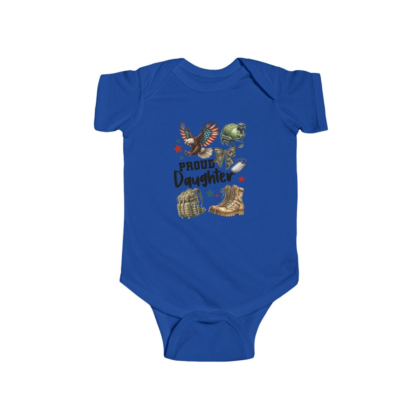 Proud Daughter Infant Bodysuit, Cute Baby Outfit, Gifts for Military Families, Baby Shower Gift, 4th of July Clothes