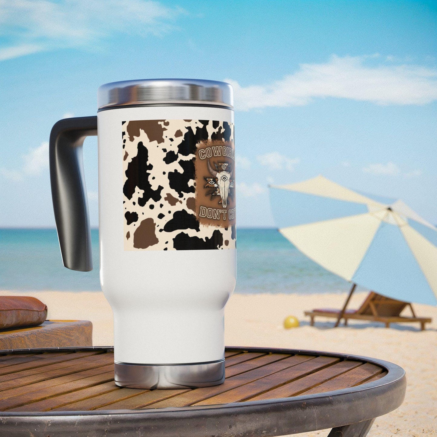 Cowgirl Travel Mug, Stainless Steel Travel Coffee Tumbler, Perfect Gift for Cowgirls, Camping Mug, Western Style Drinkware