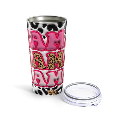 Trendy 20oz Tumbler with MAMA Pink Leopard Print Design, Cute Animal Print Travel Mug, Perfect for Gifts, Summer Parties, and Everyday Use