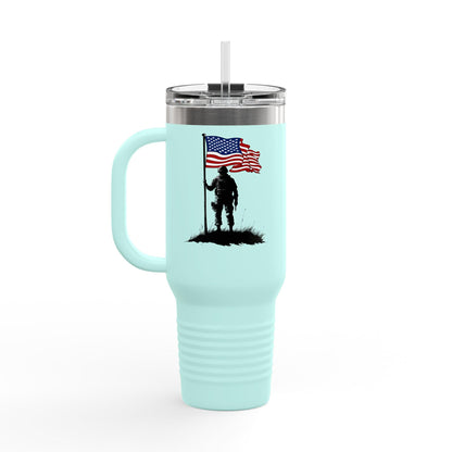 Patriotic Insulated Travel Mug, 40oz - Perfect for Camping, Parties, BBQs, 4th of July, Made for Adventure, Essential for Outdoor Lovers