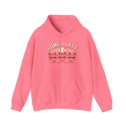 Home Plate Baseball Unisex Hoodie, Gift for Sports Lovers, Soft Sweatshirt for Game Days, Ideal for Baseball Fans, Cozy Athletic Wear