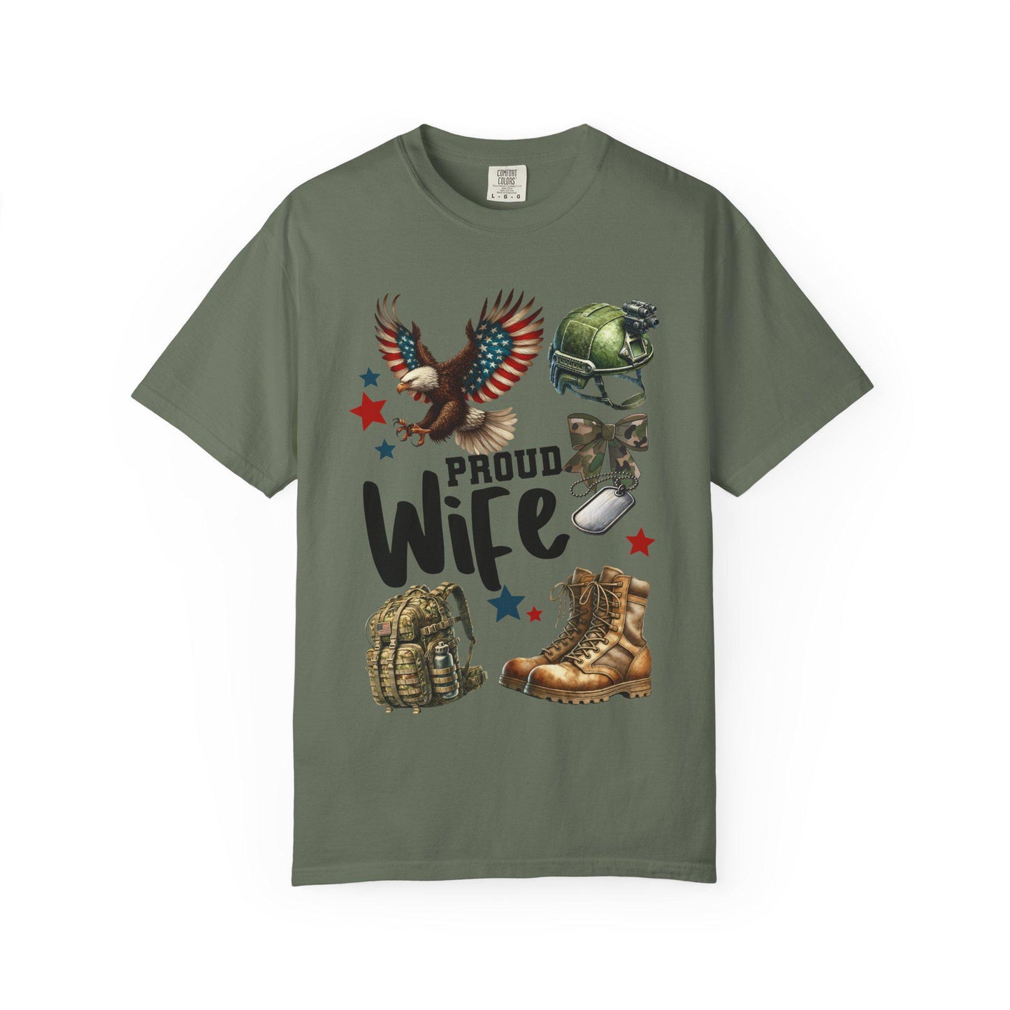 Proud Wife Military T-Shirt, Unisex Tee for Veterans, Gift for Military Spouses, Casual Look, Army Wife Apparel