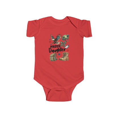 Proud Daughter Infant Bodysuit, Cute Baby Outfit, Gifts for Military Families, Baby Shower Gift, 4th of July Clothes