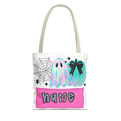Personalized Ghostly Tote Bag for Halloween, Cute Halloween Gift, Spooky Tote, Trick or Treat Bag, Custom Name Bag, Fall Fashion