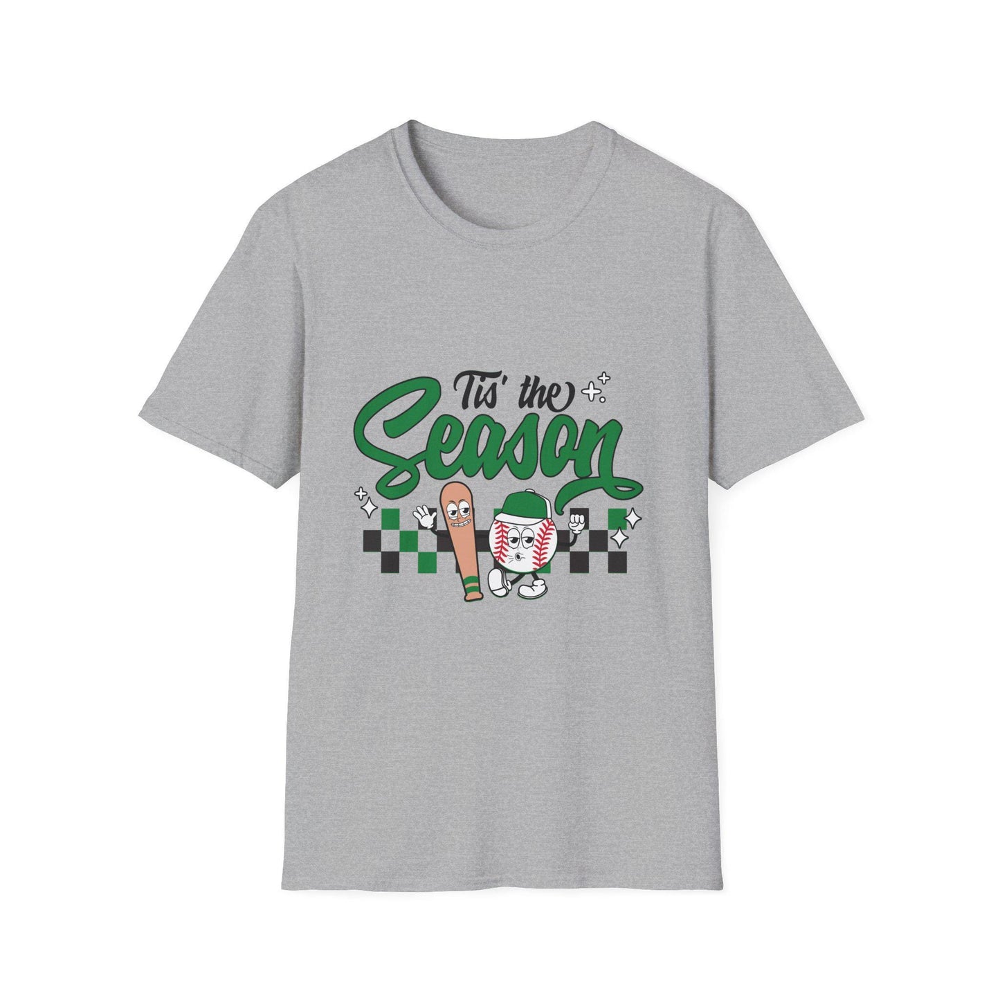Tis the Baseball Season Unisex Softstyle T-Shirt, Holiday Tee, Festive Shirt, Gift for Christmas, Casualwear for Parties