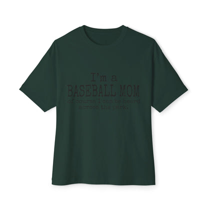 Baseball Mom Oversized Tee, Perfect for Sports Events, Gifts for Mother's Day, Comfortable Casual Wear,Personalized Fan