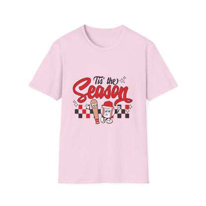 Tis the Season Graphic Baseball T-Shirt, Holiday Apparel, Gift for Baseball Lovers, Fun Seasonal Tee, Cute Graphic Shirt
