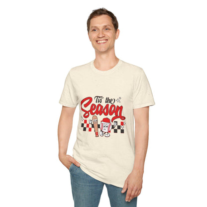Tis the Season Graphic Baseball T-Shirt, Holiday Apparel, Gift for Baseball Lovers, Fun Seasonal Tee, Cute Graphic Shirt