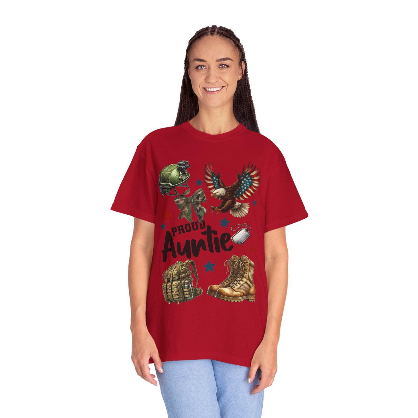 Proud Auntie T-Shirt, Military Family Gift, Unisex Tee for Aunts, Perfect for Veterans Day, Birthday Gift, Casual Wear