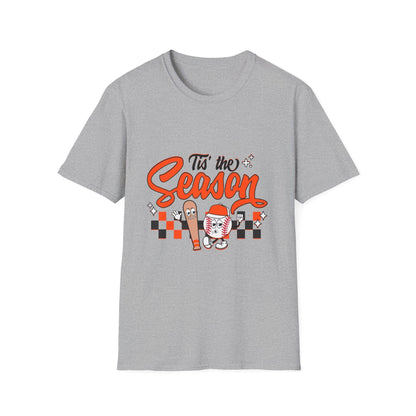 Tis the Season Baseball T-Shirt, Fun Holiday Shirt, Unisex Graphic Tee, Perfect Gift for Christmas, Festive Apparel, Casual Wear