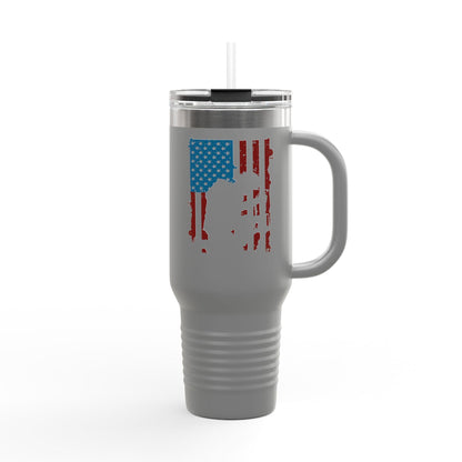 Patriotic Insulated Travel Mug, 40oz - Perfect for Camping, Parties, BBQs, 4th of July, Made for Adventure, Essential for Outdoor Lovers
