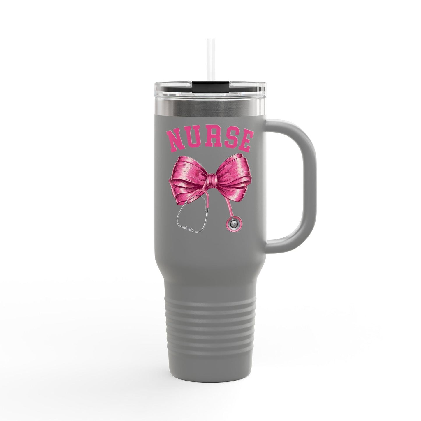 Nurse Insulated Travel Mug, 40oz - Perfect for Nurses, Gift for Healthcare Workers, Hot & Cold Drink Tumbler, Travel Mug with Straw