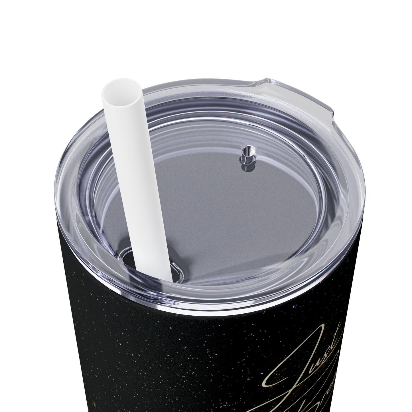 Glamorous Skinny Tumbler, Just Breathe Inspirational Travel Cup, Stylish Leopard Print, Gift for Her, Motivational Drinkware