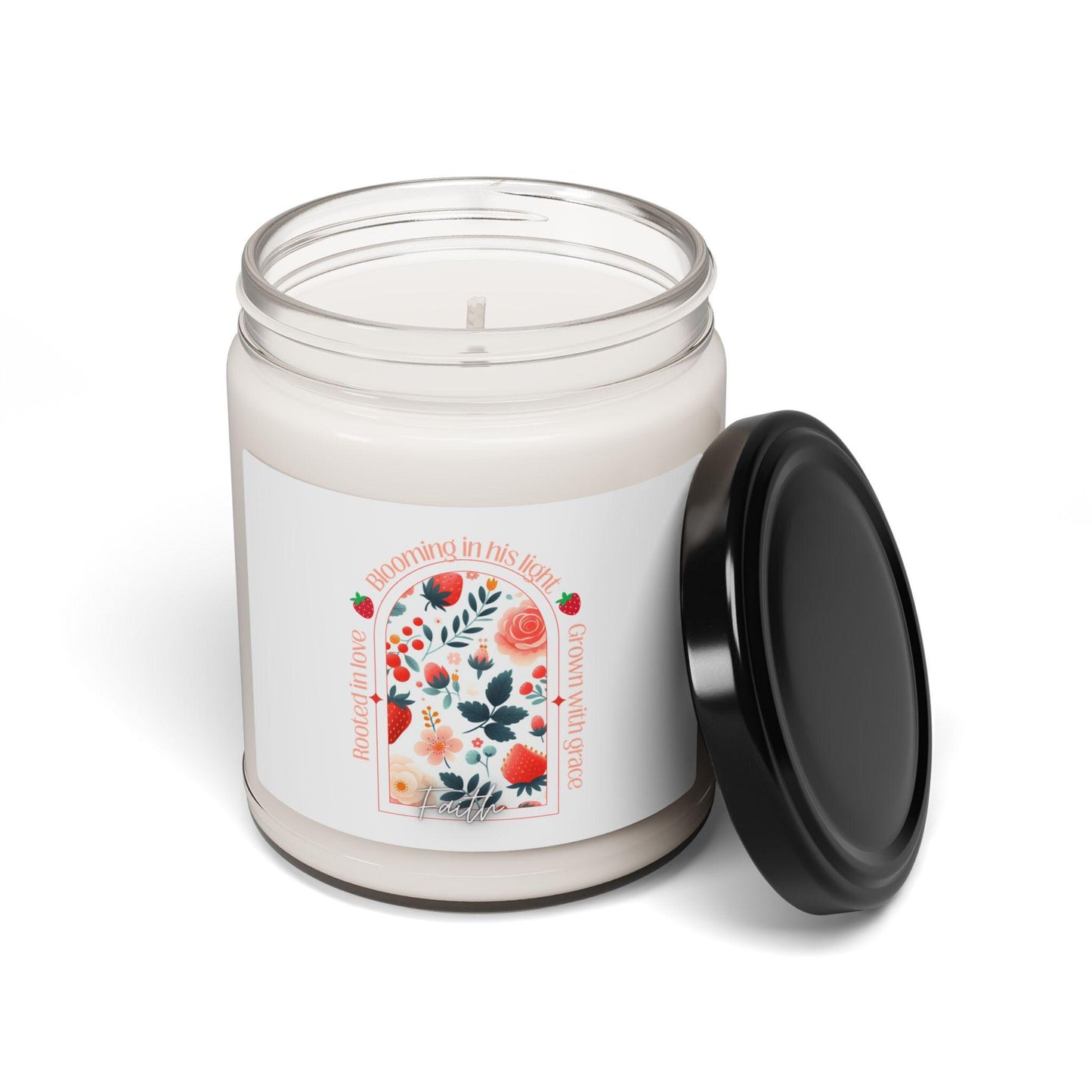 Scented Soy Candle - Faith, Blooming in Love, Gift for Her, Home Decor, Relaxation, Aromatherapy, Wedding Favors, Mother's Day, Graduation