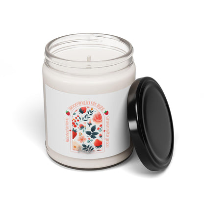 Scented Soy Candle - Faith, Blooming in Love, Gift for Her, Home Decor, Relaxation, Aromatherapy, Wedding Favors, Mother's Day, Graduation