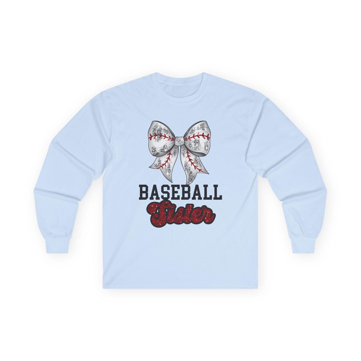Baseball Sister Long Sleeve Tee, Sports Fan Shirt, Gift for Sister, Casual Wear, Birthday Gift, Soft Cotton Tee
