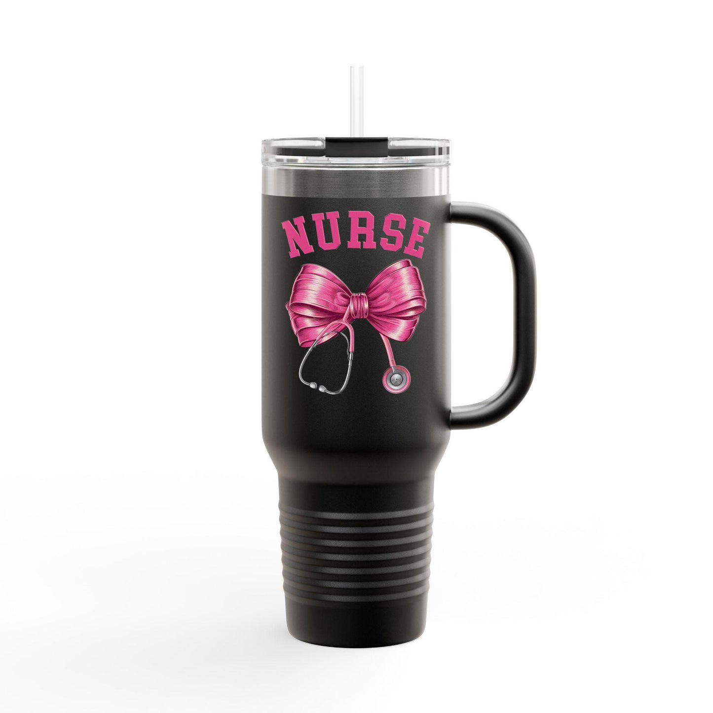 Nurse Insulated Travel Mug, 40oz - Perfect for Nurses, Gift for Healthcare Workers, Hot & Cold Drink Tumbler, Travel Mug with Straw