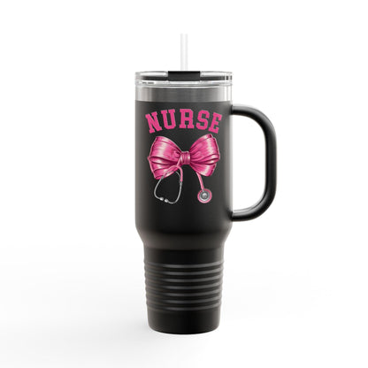 Nurse Insulated Travel Mug, 40oz - Perfect for Nurses, Gift for Healthcare Workers, Hot & Cold Drink Tumbler, Travel Mug with Straw