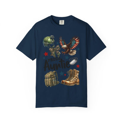 Proud Auntie T-Shirt, Military Family Gift, Unisex Tee for Aunts, Perfect for Veterans Day, Birthday Gift, Casual Wear
