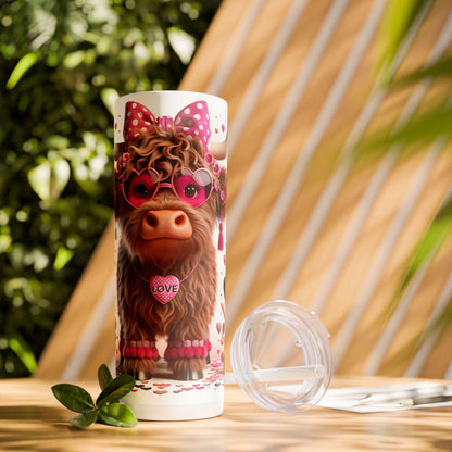 Cute Cow Tumbler with Straw, 20oz | Adorable Animal Gift, Love Motif Drinkware, Perfect for Mothers Day & Farm Lovers