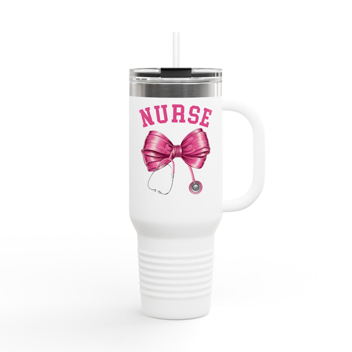 Nurse Insulated Travel Mug, 40oz - Perfect for Nurses, Gift for Healthcare Workers, Hot & Cold Drink Tumbler, Travel Mug with Straw