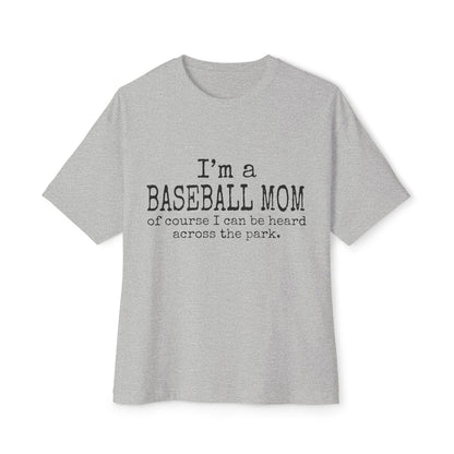 Baseball Mom Oversized Tee, Perfect for Sports Events, Gifts for Mother's Day, Comfortable Casual Wear,Personalized Fan