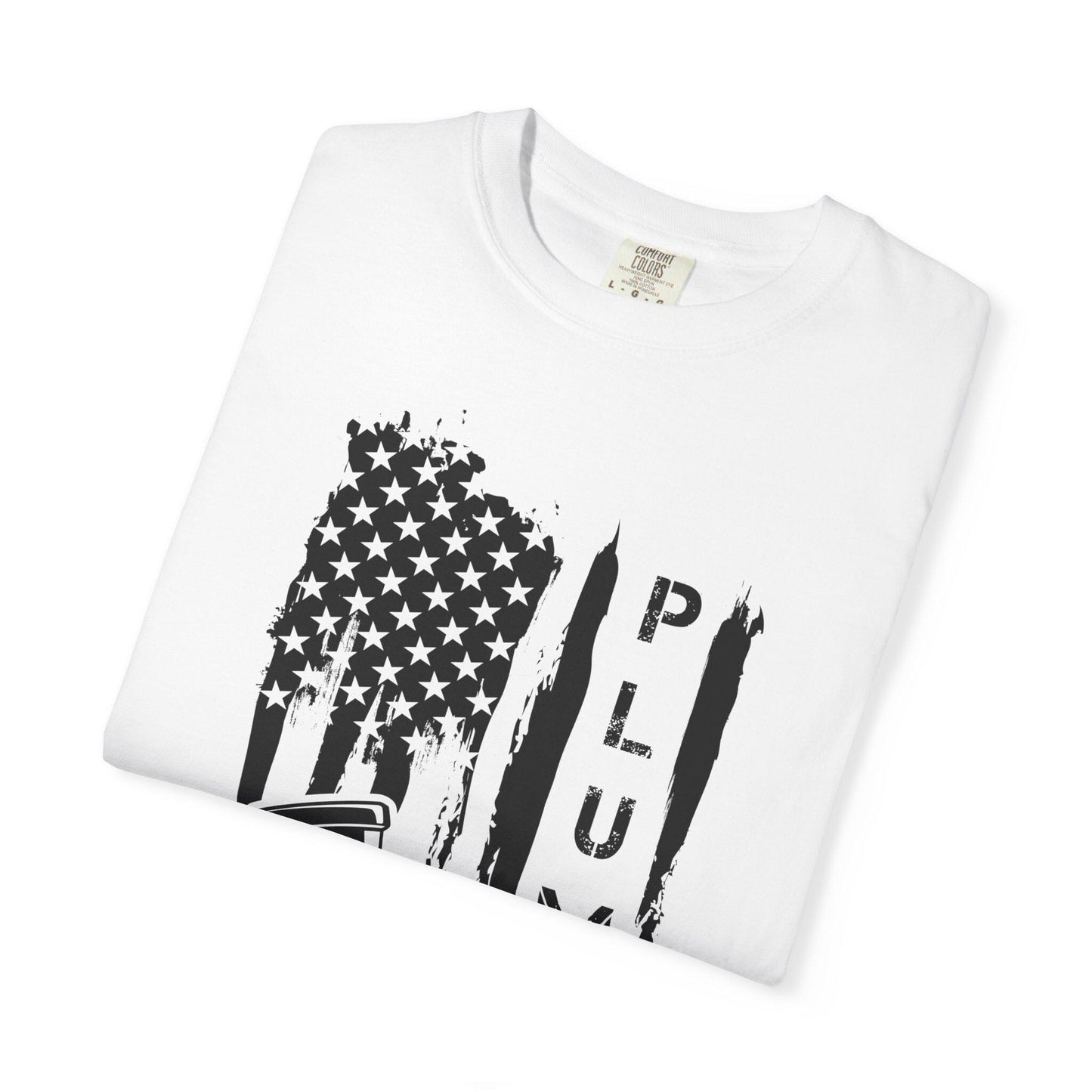 Patriotic Plumber T-shirt, Unisex Garment-Dyed Tee, USA Flag Shirt, Workwear, Gift for Plumbers, Tradesmen Apparel