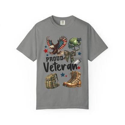 Proud Veteran T-Shirt, Unisex Garment-Dyed Tee - Perfect for Veterans Day, Military Appreciation, Gifts for Veterans, Casual Wear, Patriotic