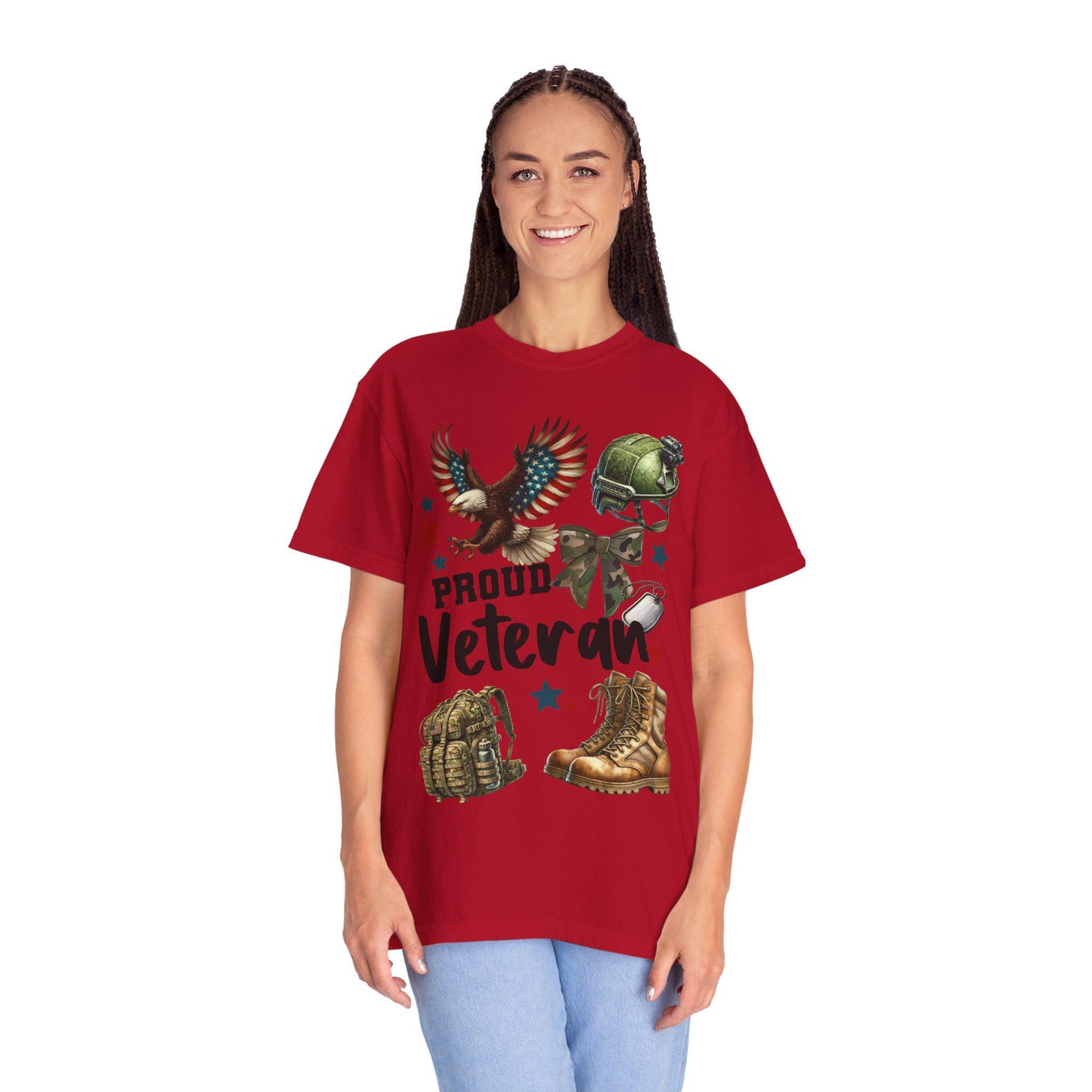 Proud Veteran T-Shirt, Unisex Garment-Dyed Tee - Perfect for Veterans Day, Military Appreciation, Gifts for Veterans, Casual Wear, Patriotic