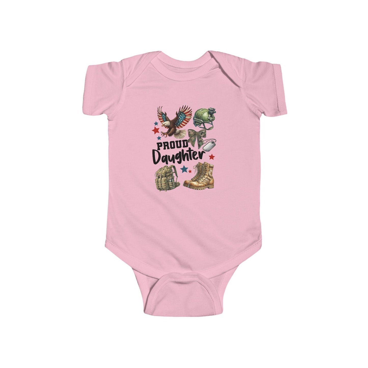 Proud Daughter Infant Bodysuit, Cute Baby Outfit, Gifts for Military Families, Baby Shower Gift, 4th of July Clothes