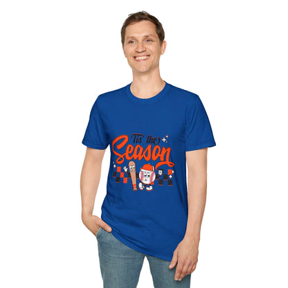 Tis the Season Baseball T-Shirt, Fun Holiday Shirt, Unisex Graphic Tee, Perfect Gift for Christmas, Festive Apparel, Casual Wear