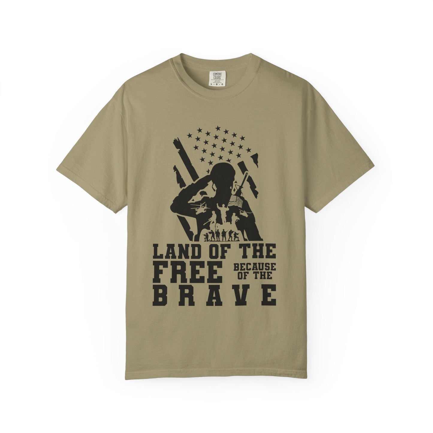 Patriotic Soldier Tribute T-shirt - Land of the Free, Brave Graphic Tee, Veterans Day Gift, Military Pride Apparel