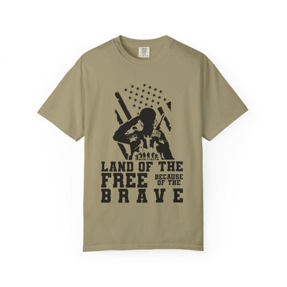 Patriotic Soldier Tribute T-shirt - Land of the Free, Brave Graphic Tee, Veterans Day Gift, Military Pride Apparel