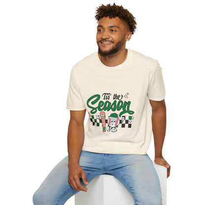 Tis the Baseball Season Unisex Softstyle T-Shirt, Holiday Tee, Festive Shirt, Gift for Christmas, Casualwear for Parties