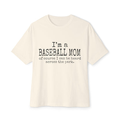 Baseball Mom Oversized Tee, Perfect for Sports Events, Gifts for Mother's Day, Comfortable Casual Wear,Personalized Fan