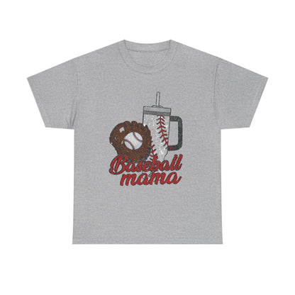 Baseball Mama Unisex Heavy Cotton Tee, Sports Fan Shirt, Gifts for Mom, Baseball Season Apparel, Soft Cotton Tee for Game Day