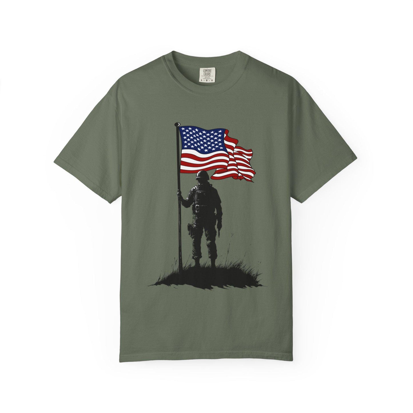 Patriotic Soldier T-Shirt - Unisex Casual Wear, Vintage Style Tee, Military Appreciation, Gift for Veterans, Independence Day