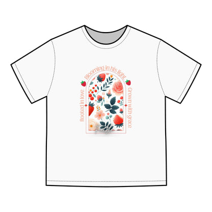 Faith, Floral Inspirational T-Shirt, Rooted in Love, Blooming in His Light, Unisex Tee, Gift for Her, Casual Wear,