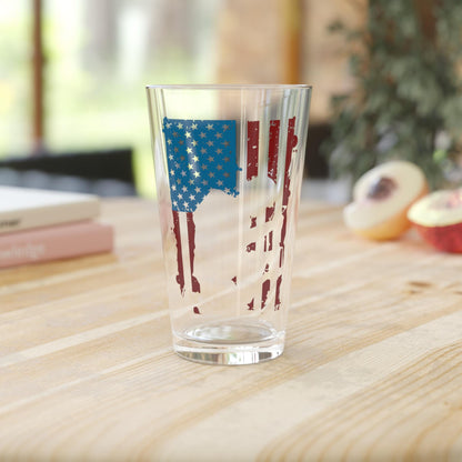 Patriotic Pint Glass, 16oz USA Flag Design, Perfect for Parties, Outdoor Events, July 4th, Gifts for Beer Lovers, Red White Blue