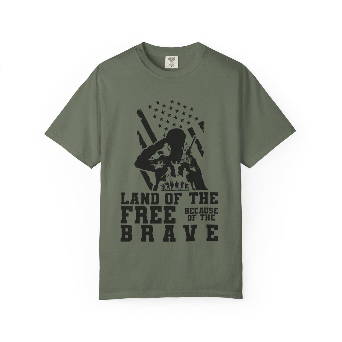 Patriotic Soldier Tribute T-shirt - Land of the Free, Brave Graphic Tee, Veterans Day Gift, Military Pride Apparel