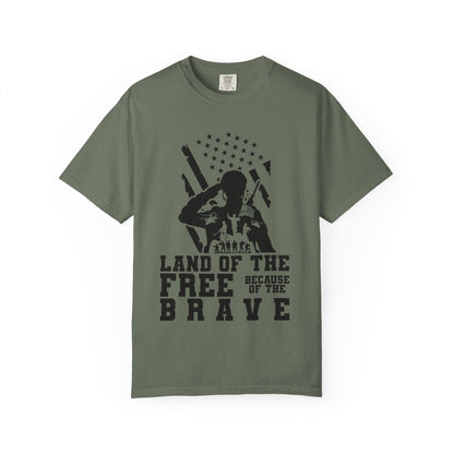 Patriotic Soldier Tribute T-shirt - Land of the Free, Brave Graphic Tee, Veterans Day Gift, Military Pride Apparel