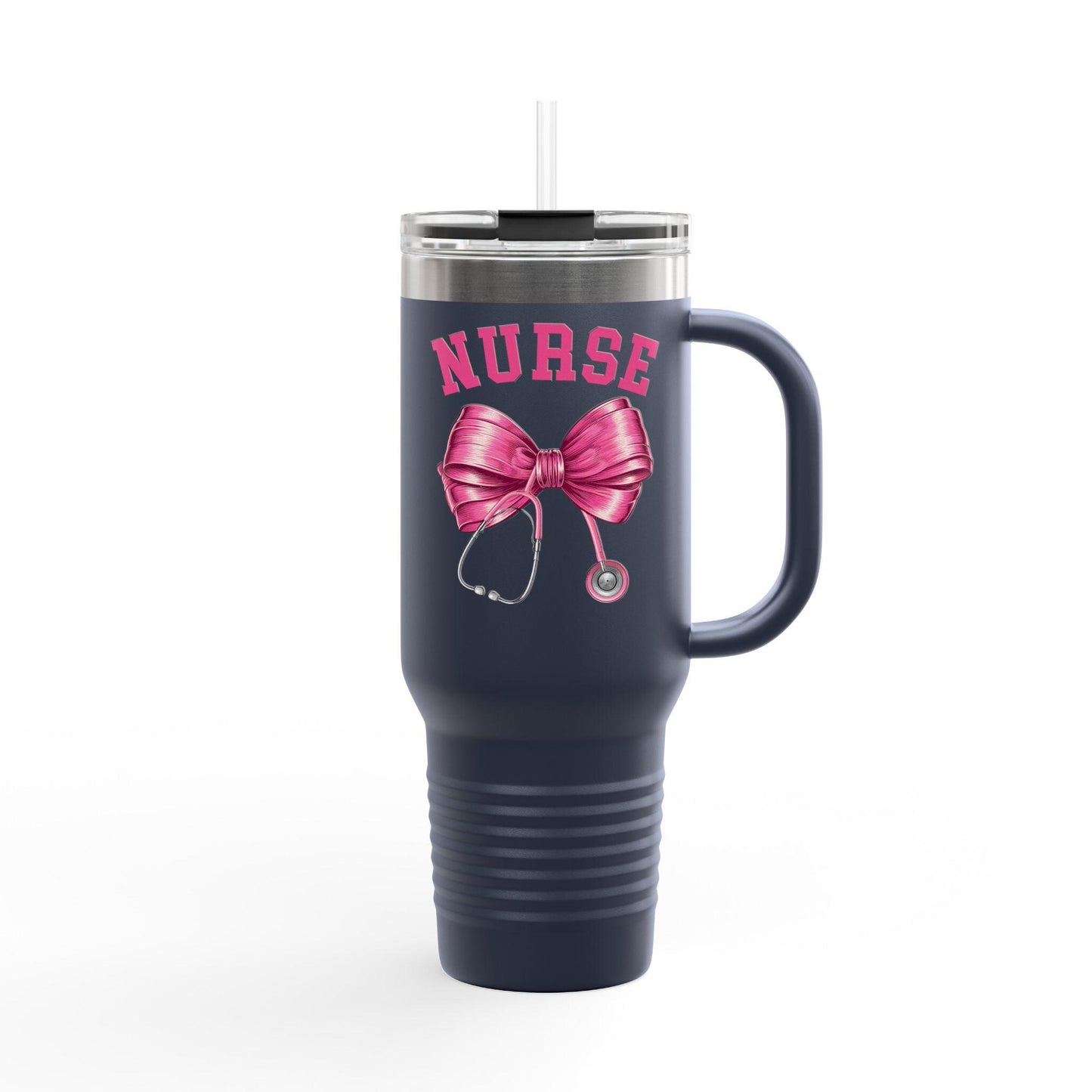 Nurse Insulated Travel Mug, 40oz - Perfect for Nurses, Gift for Healthcare Workers, Hot & Cold Drink Tumbler, Travel Mug with Straw